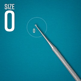 Buck Dermal Ear Wax Remover Cleaning Distel Round Safe Tip with Strong Handle Stainless Steel (Size 0 Straight/Blunt)