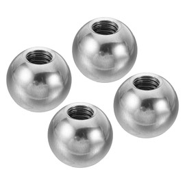 PATIKIL Nuts Button 4 Pack M4 Internal Thread 15 mm AD 304 Stainless Steel Round Ball Screw Cap Cover for Lighting Furniture DIY Decoration Silver