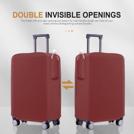 RainVillage Travel Luggage Cover Suitcase Protector Scratch-Resistant Fit 19-31 Inch Suitcase With Pocket, Not Included Suitcase (Claret_Pocket, 2XL(30-31inch))