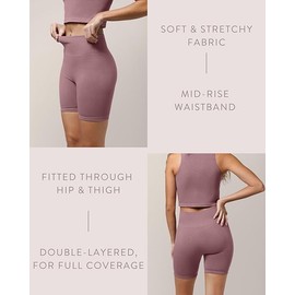 Kindred Bravely Sublime Maternity & Postpartum Biker Shorts, High Waisted, Everyday Loungewear (Oatmeal Heather, Medium)