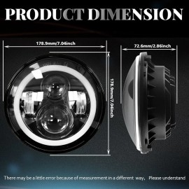 AQJ Pair 7" LED Headlight For TOYOTA LAND CRUISER FJ40 FJ45 FJ50 FJ55 FJ60 FJ62 FJ70