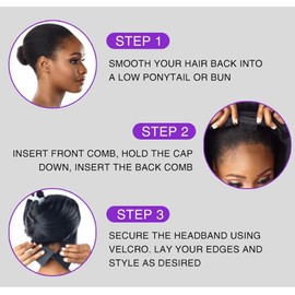 Emistar Yaki Straight Headband Wigs for Black Women Soft Synthetic Hair As Human Hair Wear And Go Glueless Half Wig Natural Black Wig with Headband Attached (#2, 20 Inch)