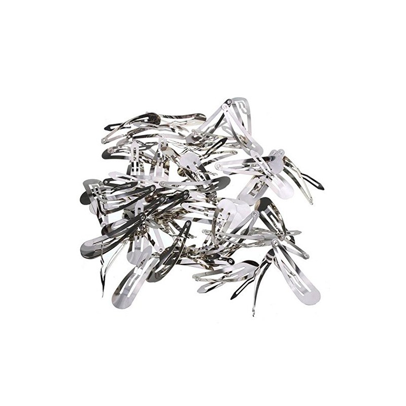 Metal Silver 50 Pcs Mini Small 30mm Snap Hair Clips