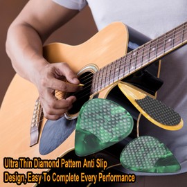 60pcs Guitar Pick Grips & 10 Picks - 0.3mm/0.012in Anti-slip Grips for Tight Hold