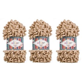 Alize Puffy Fine Yarn Baby Blanket Yarn Lot of 3skn 300gr 48yds 100% Micropolyester Soft Yarn Hand Knitting Yarn Super Chunky Bulky Woven Worested Yarn (415)