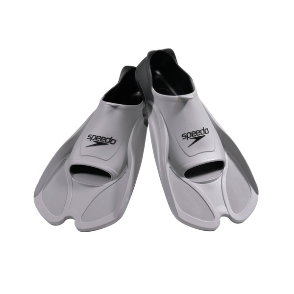 Speedo Unisex Swim Training Fins Biofuse Grey/Black, XL - Men's Shoe size 11-12 | Women's Shoe size 12-13