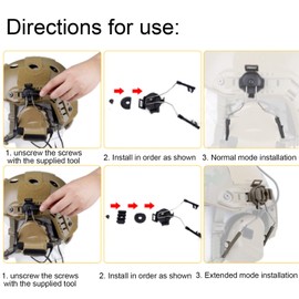 1 Pair Tactical Helmet Holder, Bracket Left Right Side Headset Rail Adapter Set Helmet Rails Arc Adapter Kit, Helmet Accessories for Contaction