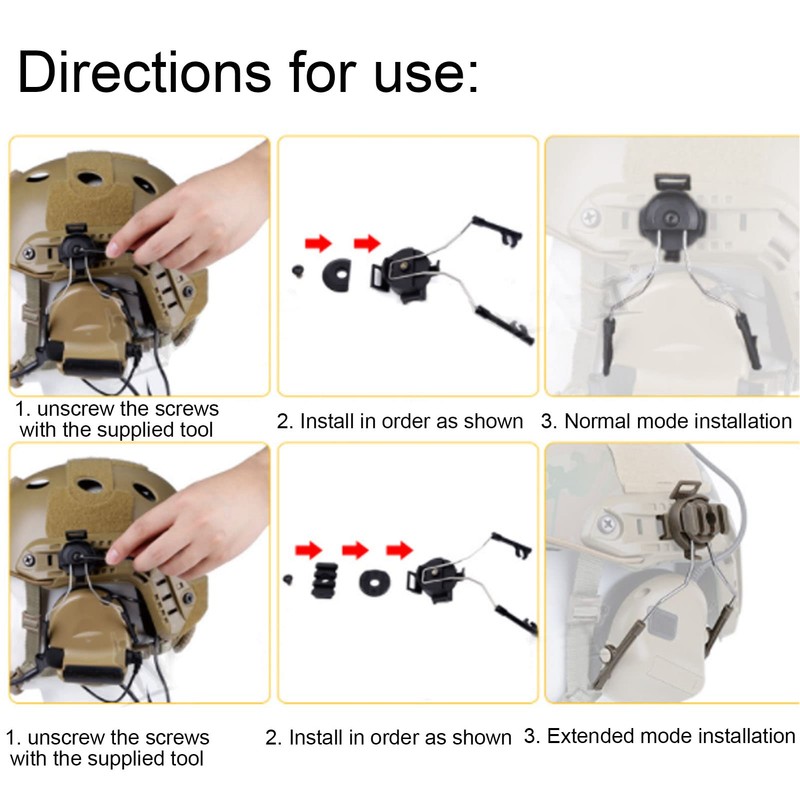 1 Pair Tactical Helmet Holder, Bracket Left Right Side Headset