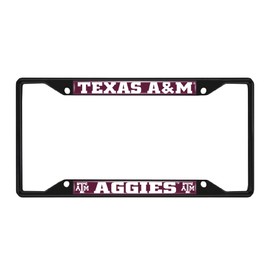 FANMATS 31285 Texas A&M Aggies Metal License Plate Frame Black Finish