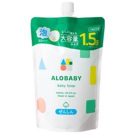 Baby Soap Refill, Alobaby 20.3 fl oz (600 ml), Foaming Shampoo, Body Soap, Additive-Free, Organic, Baby Soap Refill
