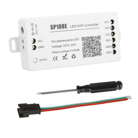 VIPMOON DC5~24V WS2812B WS2811 SP108E WiFi Controller for SK6812 SK6812-RGBW WS2812 WS2813 WS2815 WS2801 AL2815 etc Almost LED Strip Module Light iOS/Android App Group Control