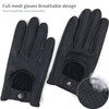 Zjjseloru Mens Genuine Lambskin Leather Driving Gloves Unlined, Touchscreen, Black,