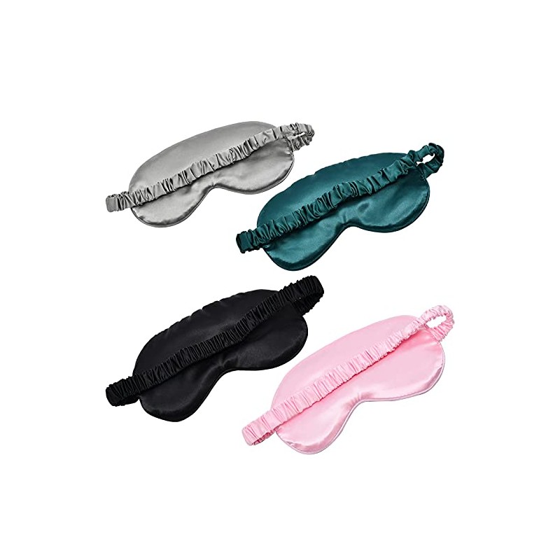 LERSVICVIL Pack de 4 máscaras de seda para ojos de