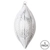 Vickerman 6" Silver Brushed Feather Christmas Ornament, Set of 3