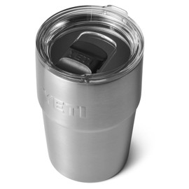YETI Rambler Cup, Vacuum Insulated Stainless Steel Stackable Cup with Magslider Lid, Stainless Steel, 16 oz (475 ml)