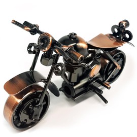 Pretties Metal Motorcycle Gifts for Men, Vintage Motorcycle Decor on Office Desk, Birthday Gifts for Riders Unique, Retro Iron Motorcycle Home Decro Art for Dad Son Friend, Bronze