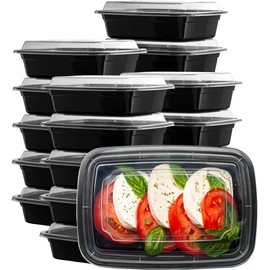 AMD Nexus (20 Pack, 28oz) 1 Compartment Plastic Meal Prep Containers - Reusable BPA Free Food Containers with Airtight Lids - Microwavable, Freezer and Dishwasher Safe