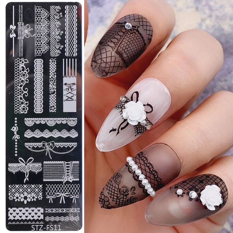 Nail Stamp Set, 5 Pieces Nail Stamp Plate Flowers, Nail