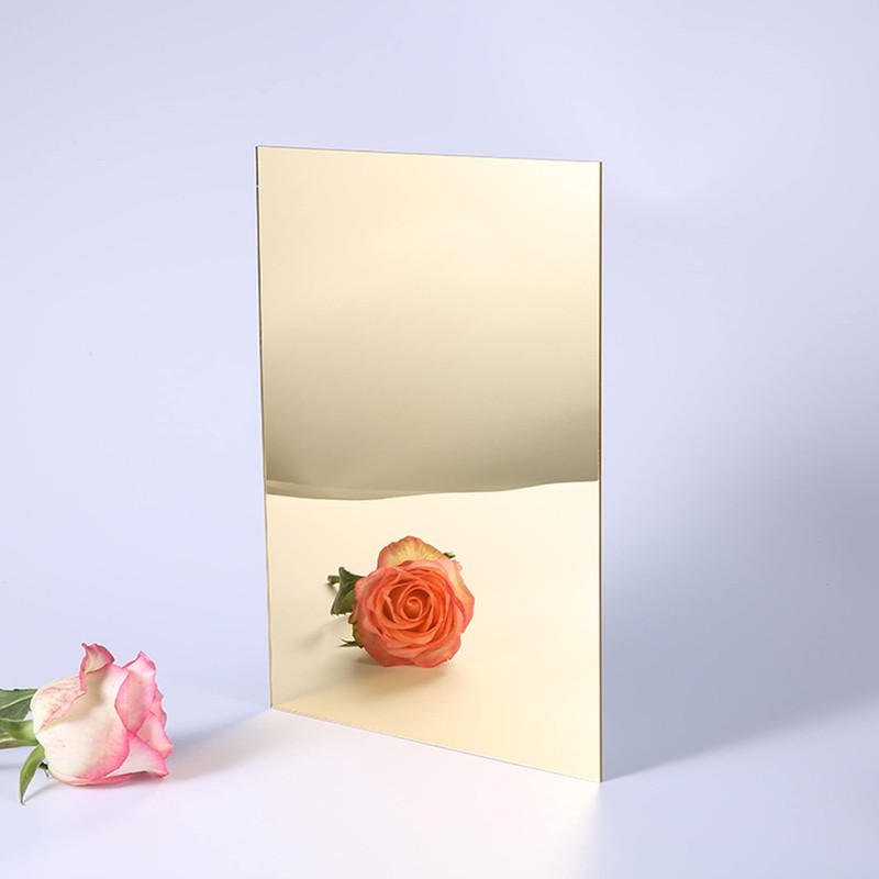 3MM Acrylic Mirror Sheet, 1/18'' Gold 12" x 12" Mirrored