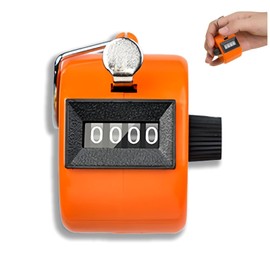4-Digit Clicker Counter,Handheld Counter Hand Mechanical Counters Clickers,Golf Counter Clicker,People Counter Clicker,Number Clicker Counter,Mechanical Tally Counter for Shots,Knitting,orange