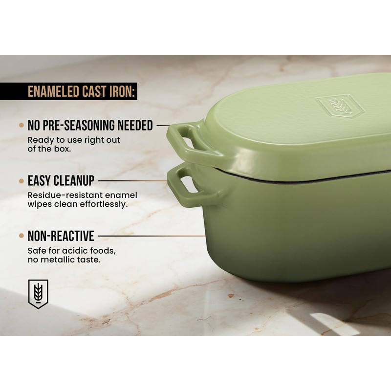 KooK Enameled Cast Iron Dutch Oven for Sourdough Bread Baking