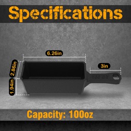 Nelyrho 100 oz Troy Ounce Cast Iron Loaf Bar Ingot Mold Crucible with Handle for Melting Casting Refining Precious Metals Like Gold Silver Copper Aluminum Brass etc, Black