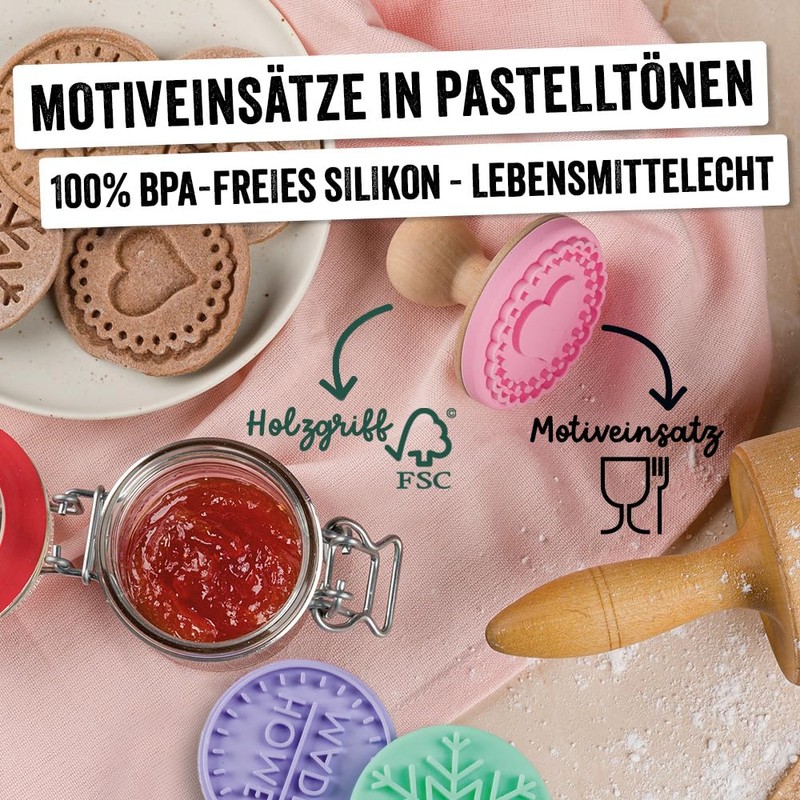 Trodat 204905 Wooden Cookie Stamp Set