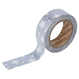 INNSPIRO Masking Tape Washi Foil Stars Silver 15 mm x 10 m Series Metal