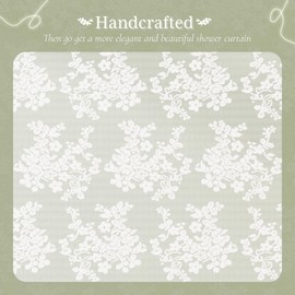 Bathway White Lace Shower Curtain 72x72 Inches, Girly Sheer Vintage Boho Farmhouse Cute Rustic Decorative Lace Shower Curtains for Bathroom, Room dividers, Party Backdrop
