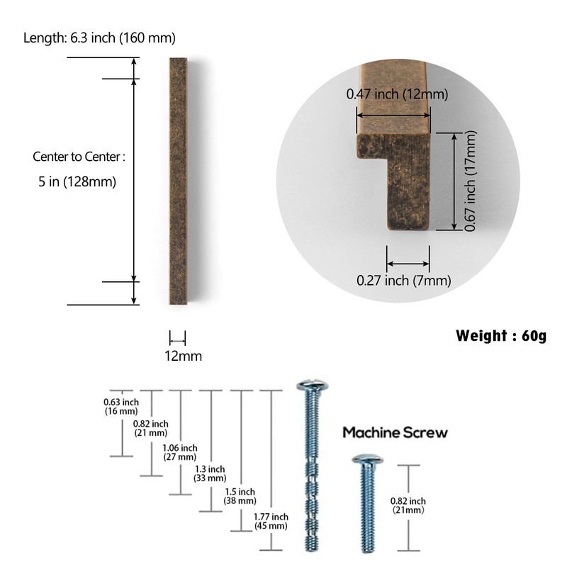 Goo-Ki Cabinet Handles 12 PCS - Antique Brass Drawer Pulls