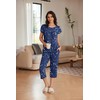 Ekouaer Womens Pajama Set Short Sleeve Sleepwear Pleated Floral Pjs