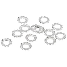 sourcing map 60Pcs External Tooth Washers, M5 304 Stainless Steel External Serrated Washer for Mechanical Equipment Fasteners, Silver