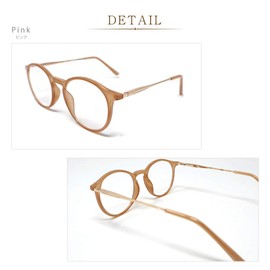 [ビグラッド] おしゃれなケース付老眼鏡 BE1020 3カラー トレンドカラーとボストン型がおしゃれ ケースの淡い色合いが可愛い （ピンク、+1.0）
