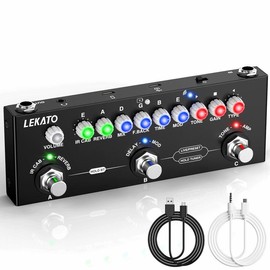 LEKATO Multi Effects Guitar Pedal, Rechargable Electric Guitar Effects Multi Pedal Support Recording,Bluetooth 5.0, with IR Loading 9 AMP Models, Delay Reverb Distortion Overdrive Portable Electronics:_For Electric Guitar
