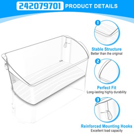 ALVAR UPGRADED 242079701 Refrigerator Door Bin Replacement Compatible with Frigidaire Door Shelf Replacement LFHG2251TF5 LGHD2369TF FFHB2750TS FGHB2868TF Door Shelf Bin 242011501 242011503 242011504