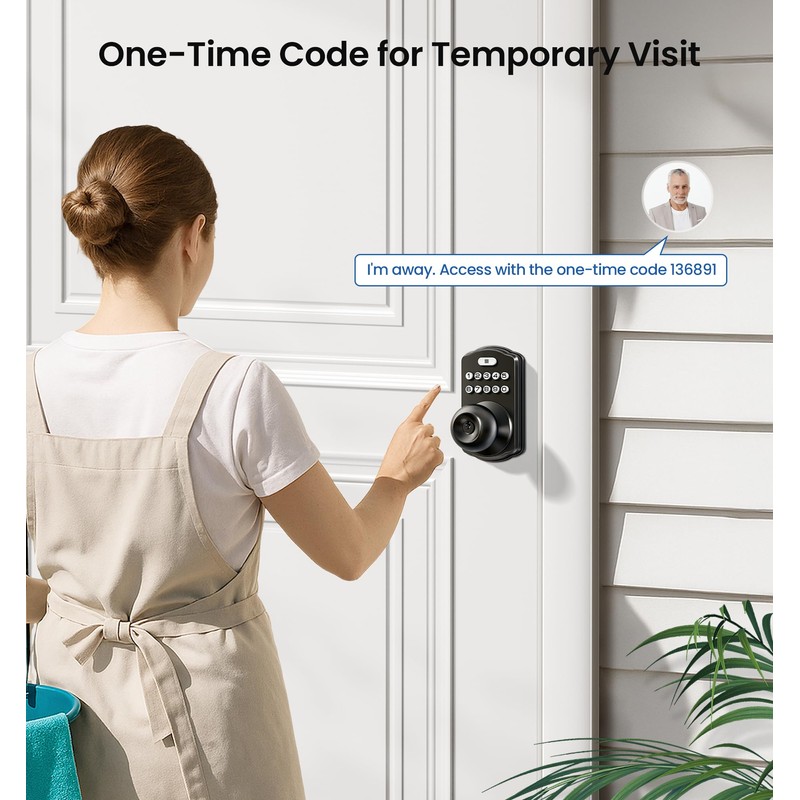 Veise Keypad Door Knob Lock, Keyless Entry Digital Lock with