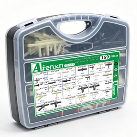 Aienxn 159PCS 32 Sizes Vacuum Connector Assortment -1/8" 3/16" 1/4" 5/16" 3/8" Automotive Vacuum Line Connectors for Automotive Replacement, Tube Maintenance, Windshield Washer Hose Connector