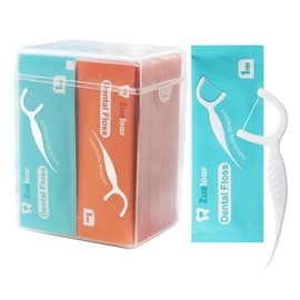 Individually Wrapped Dental Floss Picks, Zueloar Floss Singles Case,50 Count Tooth Flossers for Travel Hotel Restaurant Party Office Car, Oral Care and Clean Teeth for Adults Kids (50)