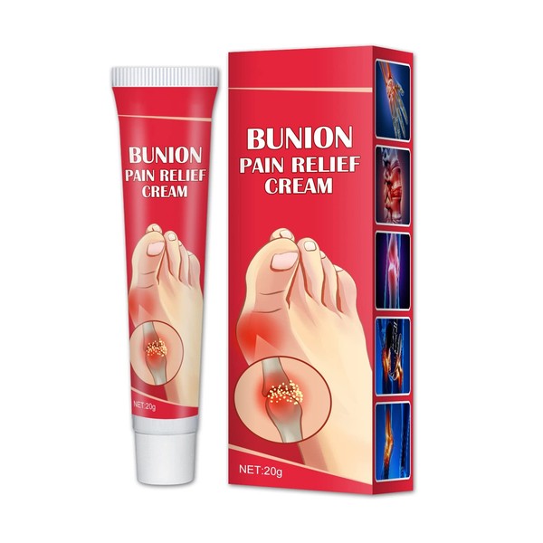 Bunion Pain Relief Cream, Bunion Relief Cream, Bunion Soothing Cream, Arch Bunion Relief Cream, for Relief of Joint Toe Pain for Stiffness and Inflammation, 20 g