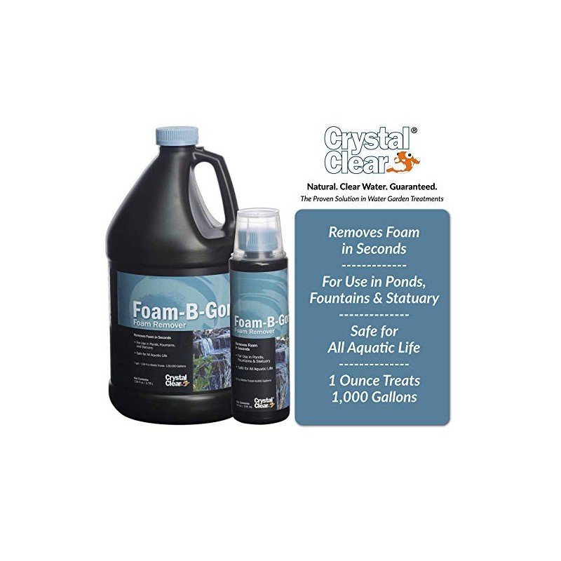 CrystalClear Foam-B-Gone Pond Foam Remover - 1 Gallon Treats Up