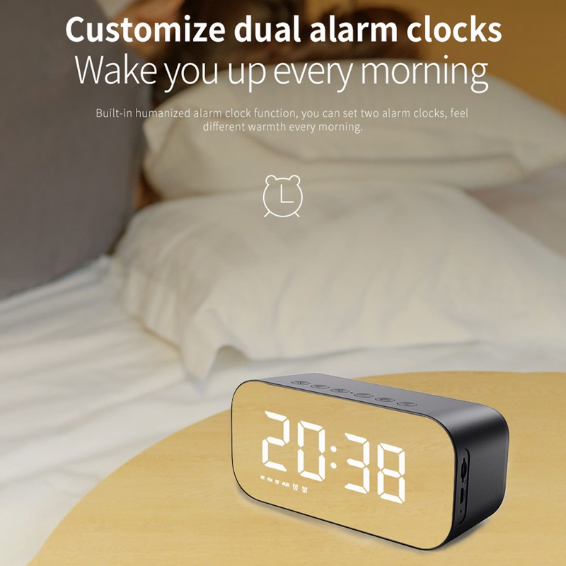 Alarm Clock Radio Portable Dimmer Control Dual Alarm FM Alarm