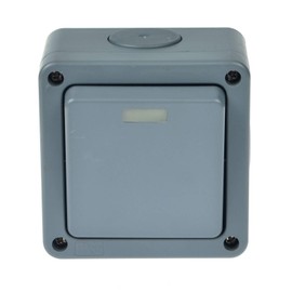 Weatherproof Electrical Outdoor Switch, Single Wall Light Switch IP66 Waterproof, Grey, SPDT Electrical Switch, 10Amp 110-250V for Outdoor, Garden, Pool, Yard