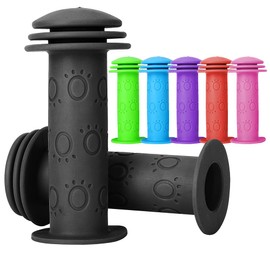 Kids Bike Grips - 105mm Bicycle Handlebar Grips with Mushroom Pattern for Kid Bike, Kid Balance Bike, Kid Kick Scooter