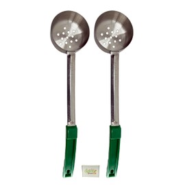 Stainless Steel Portion Control Serving Spoon - Pack of 2 (4 oz. Perforated)