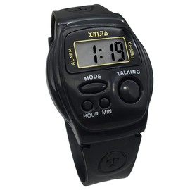 VISIONU Nergo Talking Watch in Spanish for Blind, Children and Elderly, Electronic Sports, Gift 665SP-ES, Stripes, Stripes