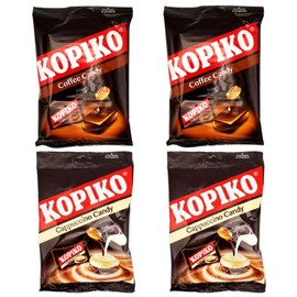 KOPIKO Coffee Candy Variety Pack - Coffe Candy (2x100g) and Cappuccino Candy (2x100g) - Pack of 4 (400gr Total)