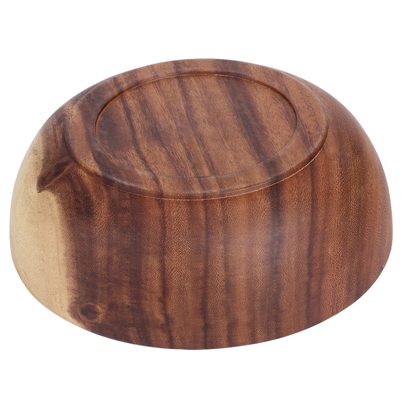 22x7.5cm Eco Friendly Wooden Salad Bowl Container Food Fruit Serving
