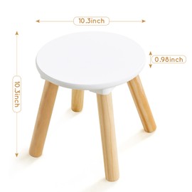 Beright Wooden Step Stool for Kids, Children's Stool Perfect Matched Sensory Table, 9 Inch Sturdy Sitting Stool with Assembled Four-Legged, 1 Pack