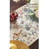ISAENNE Designer Elegant Linen Table Runner 118 Inches, Flower and