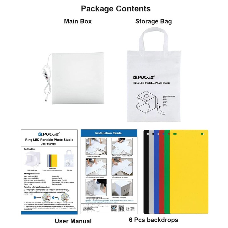 PULUZ Mini Photo Studio Light Box Photography Mini Shooting Tent